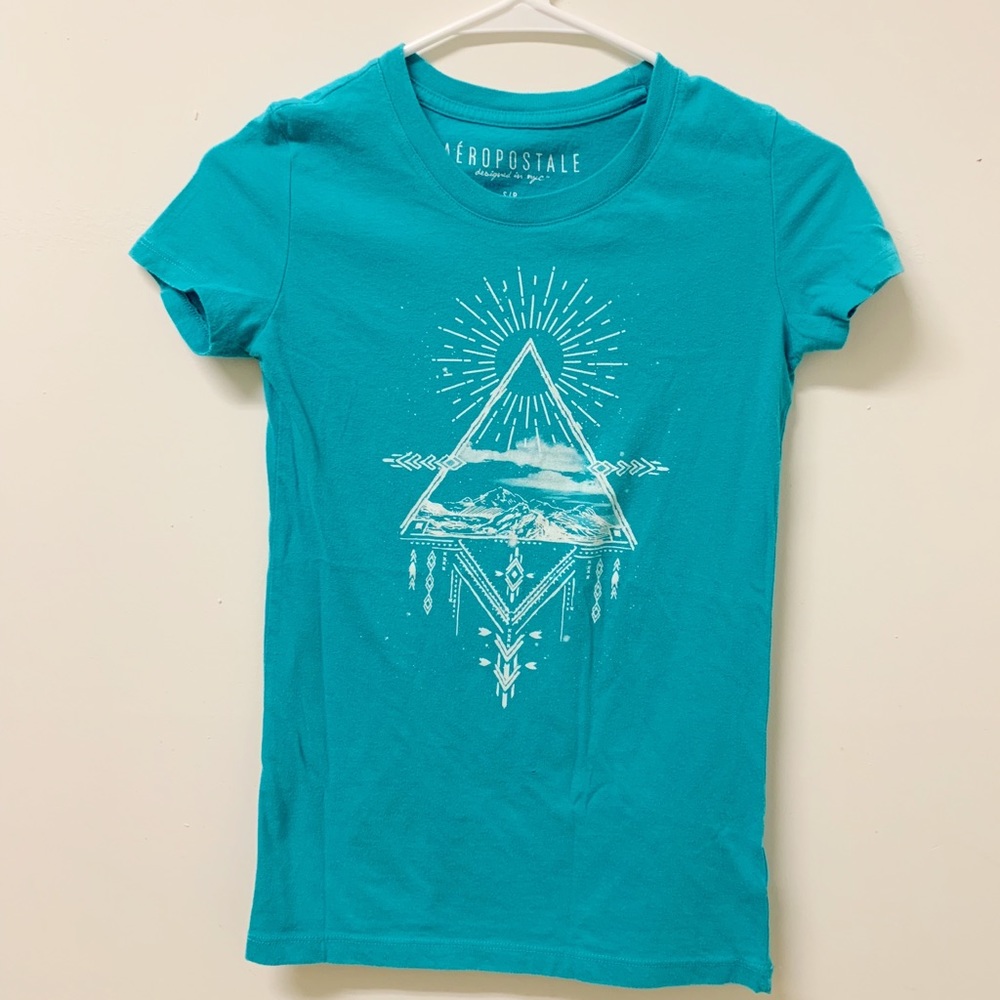 Aeropostale Teal Graphic Shirt